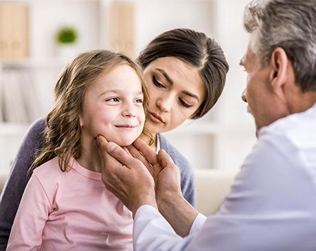 Girl, mother and doctor